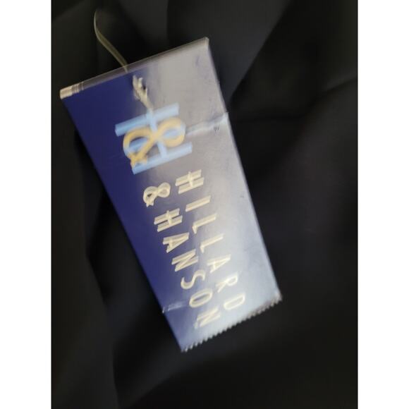 NWT HILLARD & HANSON Womens Black Belted Blazer 4 Single Button Removable Sash - Picture 12 of 14